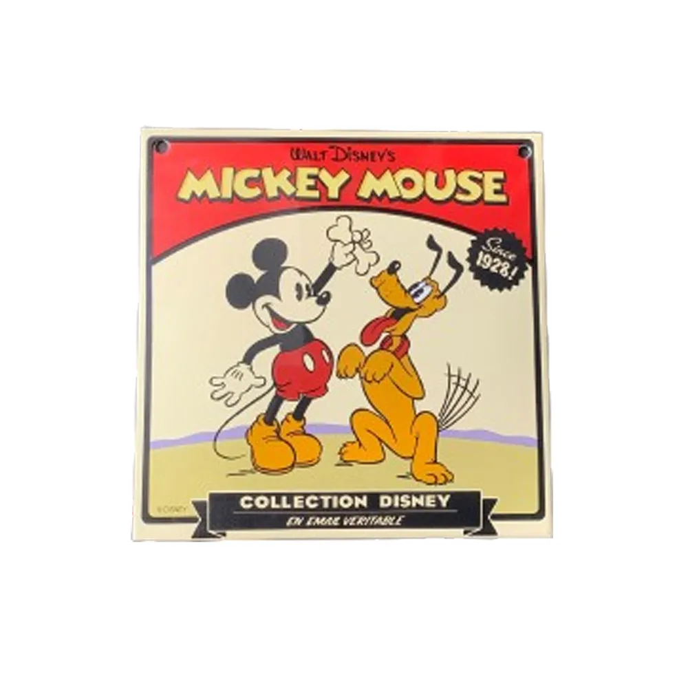 Plaque émaillée Mickey Mouse Email Replica 20x20cm