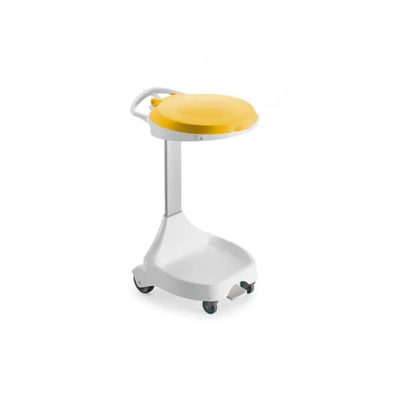 Porte-sacs DELTA 4 roues - couvercle jaune et pédale