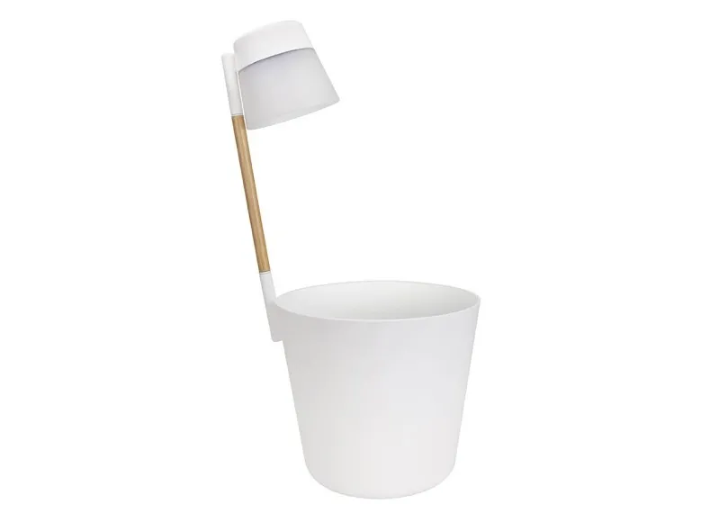 Pot de fleur rond Flower Light avec lampe solaire