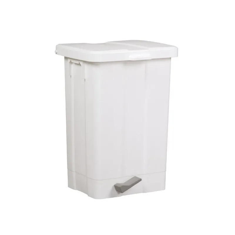 Poubelle polypro blanc couvercle et pédale PATTY