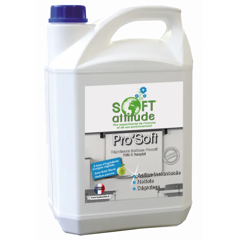 Pro'Soft 5L Dégraissant surfaces proactif - Prêt à l’emploi - Parfum pomme