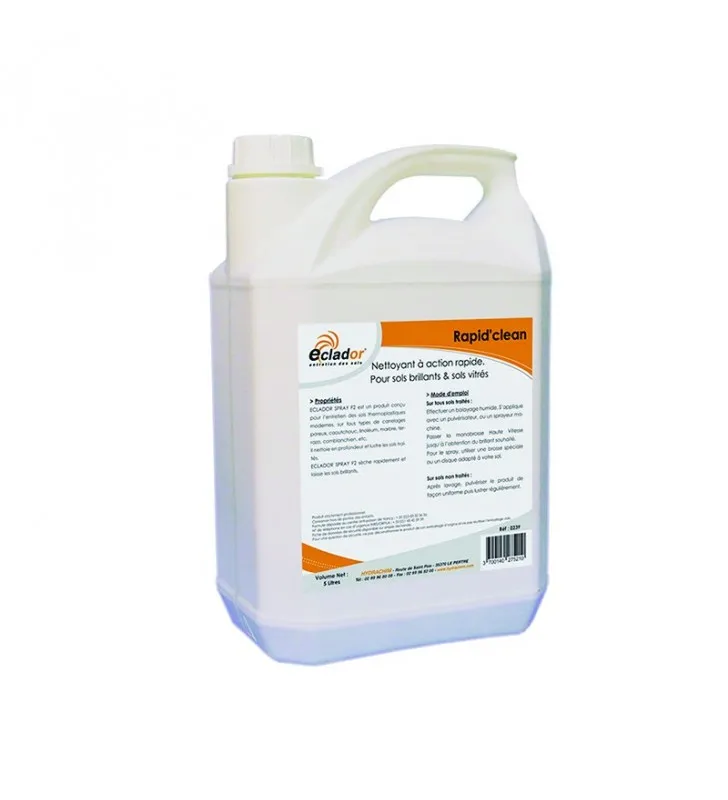 RAPID'CLEAN - Nettoyant Sols Vitrés et Brillants - Bidon de 5 L