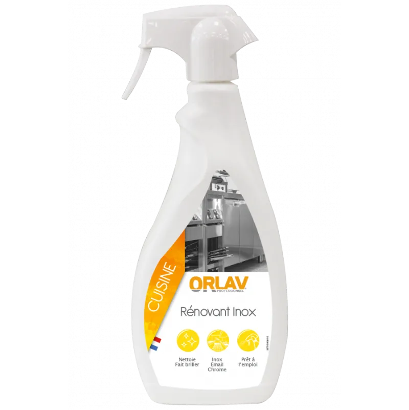 Rénovant inox ORLAV liquide est un produit d’hygiène développé pour nettoyer