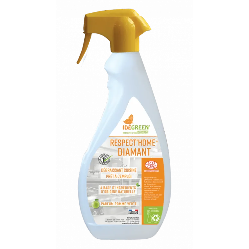 RESPECT’HOME DIAMANT, Dégraissant cuisine prêt à l’emploi Ecocert Eco détergent.