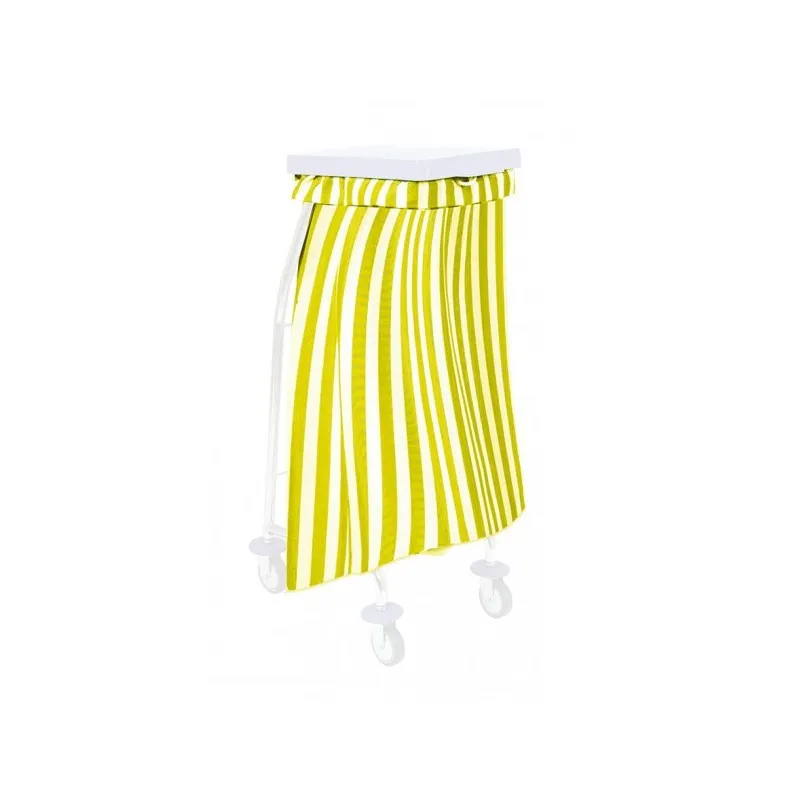 Sac a linge 65 L rayé jaune 130g m2 chariot ramassage linge FILMOP