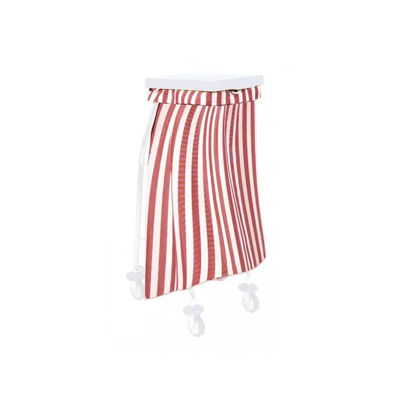Sac a linge 65 L rayé rouge 130g m2 chariot ramassage linge FILMOP
