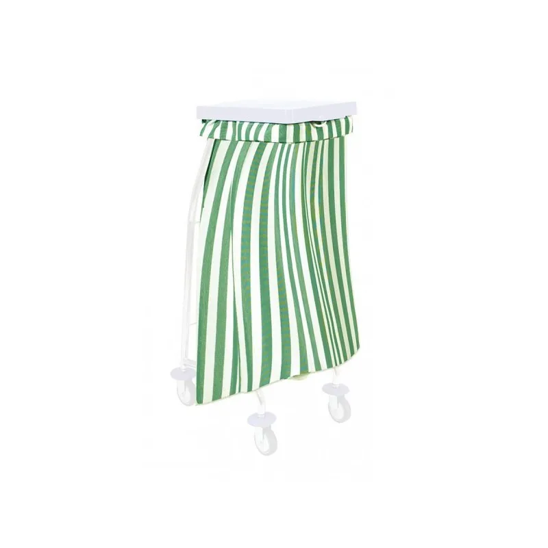 Sac a linge 65 L rayé vert 130g m2 chariot ramassage linge FILMOP