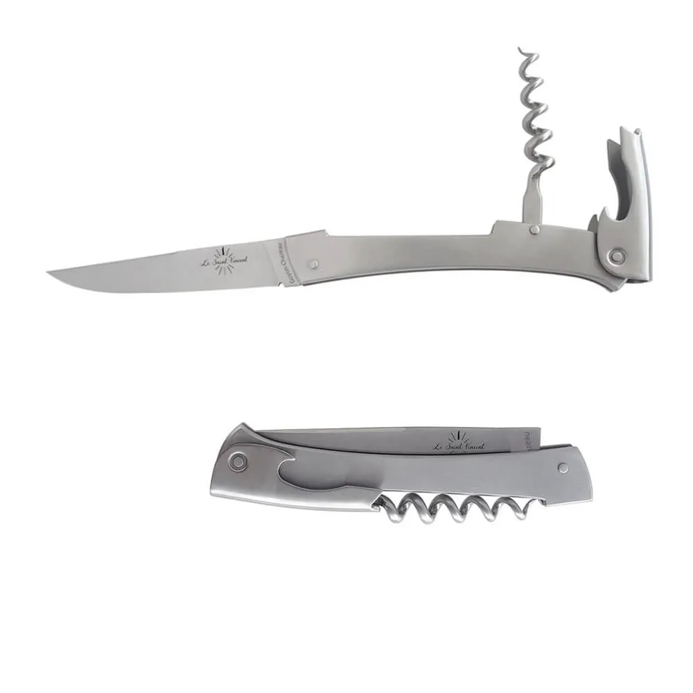 Couteau pliant Saint Vincent Inox avec Etui en cuir OFFERT - GOYON-CHAZEAU