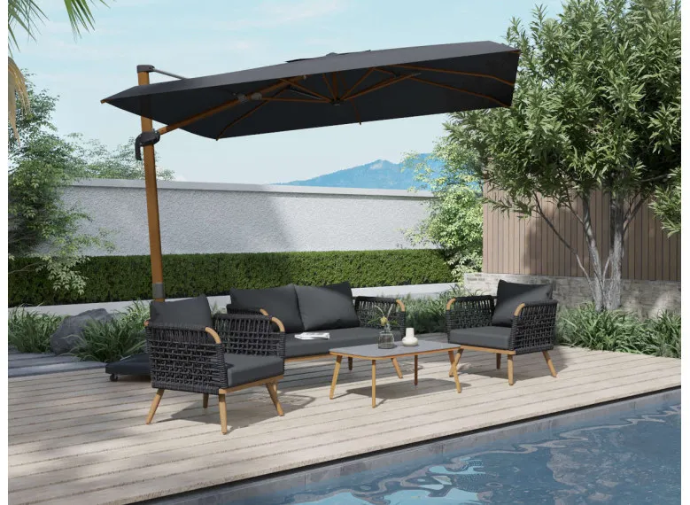 Salon de jardin Taormina structure aluminium - 4 places - Jardideco