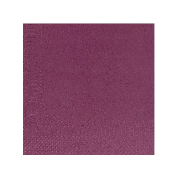 Serviette papier couleur unie ouate 39X39 cm en 2 plis – Carton 1800 serviettes – aubergine
