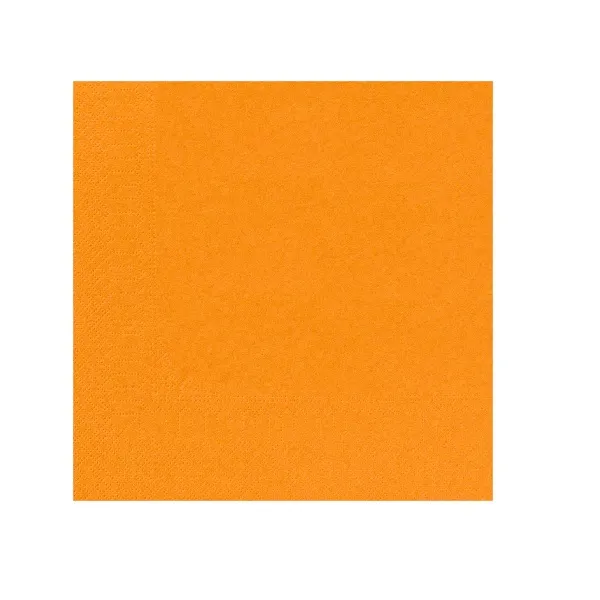 Serviette papier couleur unie ouate 39X39 cm en 2 plis – Carton 1800 serviettes – mandarine