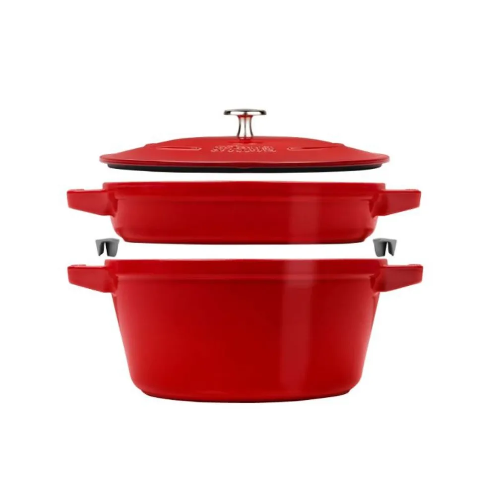 Set empilable 3 pièces Staub 24cm cocotte poêle - 3 coloris