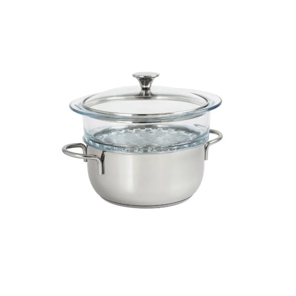 Ensemble vapeur Cristel Master inox verre 20cm