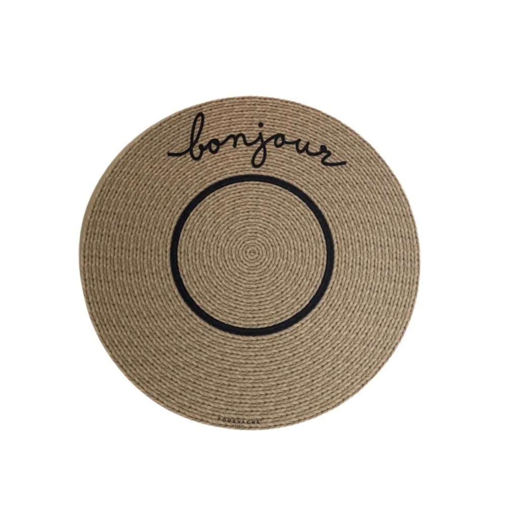 2 sets de table rond bonjour Podevache