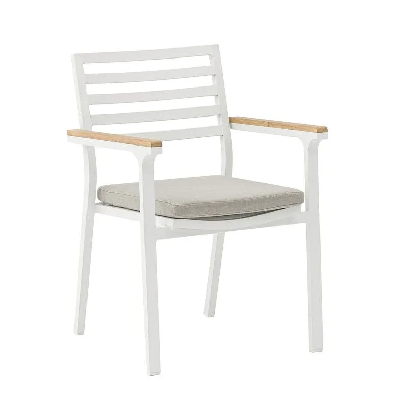 Chaise de jardin en aluminium blanc, 56,5 x 56 x 83,5 cm | Broome