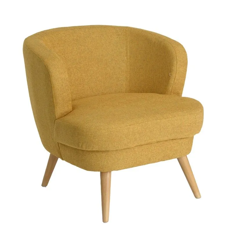 Fauteuil Dagmard moutarde, 67 x 67 x 68 cm