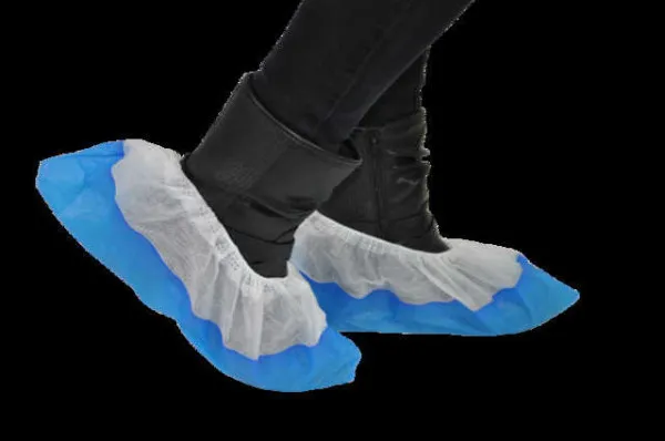 Surchaussure PLP blanche avec semelle bleue Colis De 300