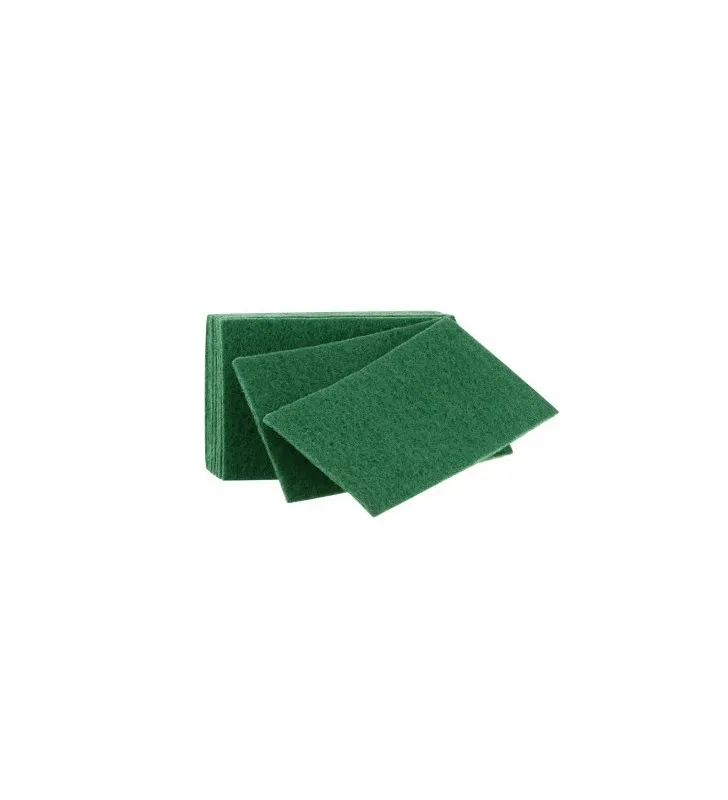 Tampon abrasif vert 15x23cm - Paquet de 10