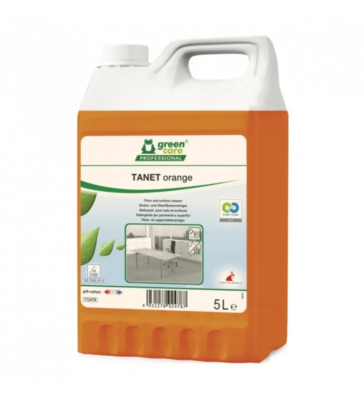 TANET ORANGE - Nettoyant Sols et Surfaces ECOLABEL - Bidon 5 L