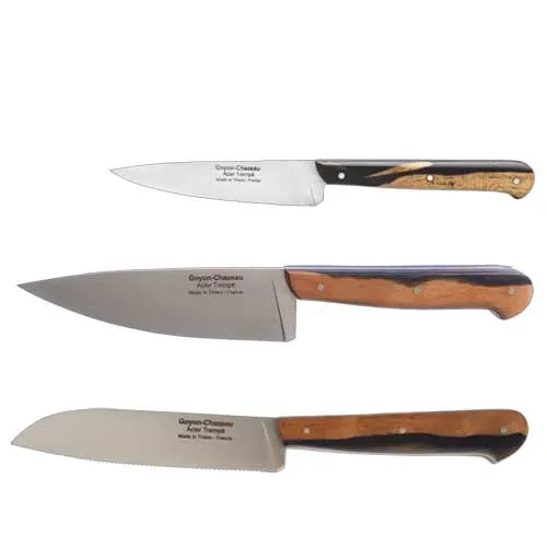 COFFRET TRIO Couteau de Chef TRADI Ebène aubier - GOYON-CHAZEAU