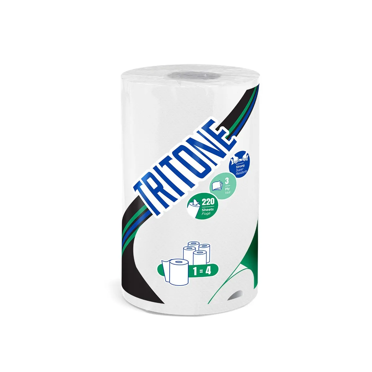 TRITONE essuie tout professionnel compact blanc 3 épaisseurs 220 Feuilles