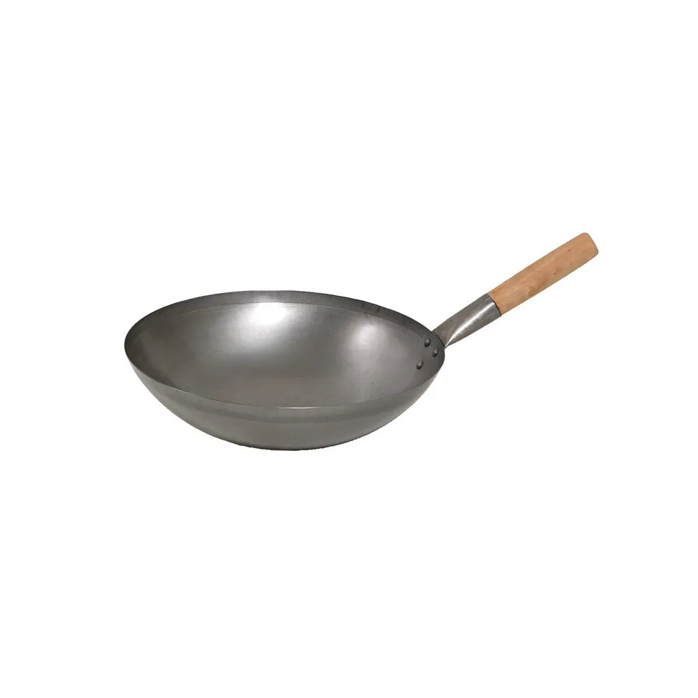 Wok manche en bois MATFER Chef en tôle d'acier 35cm