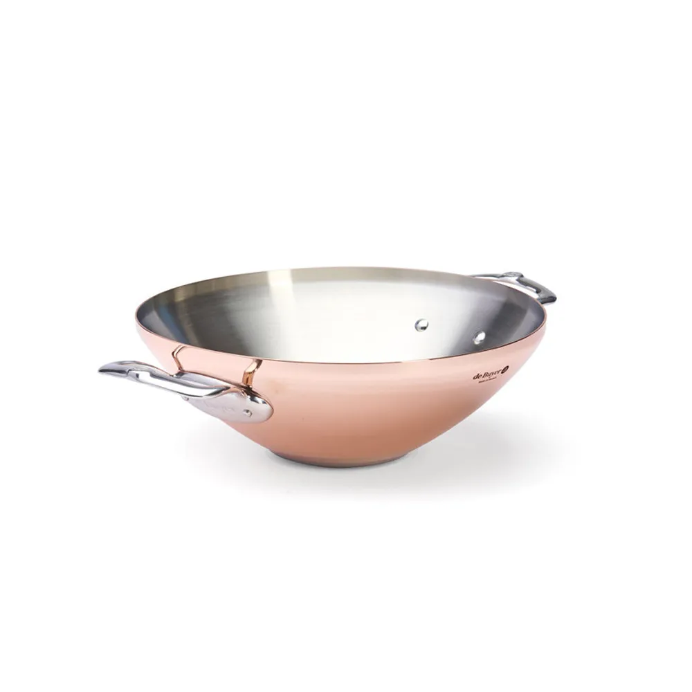 Wok De Buyer Prima Matera en cuivre et inox 32cm