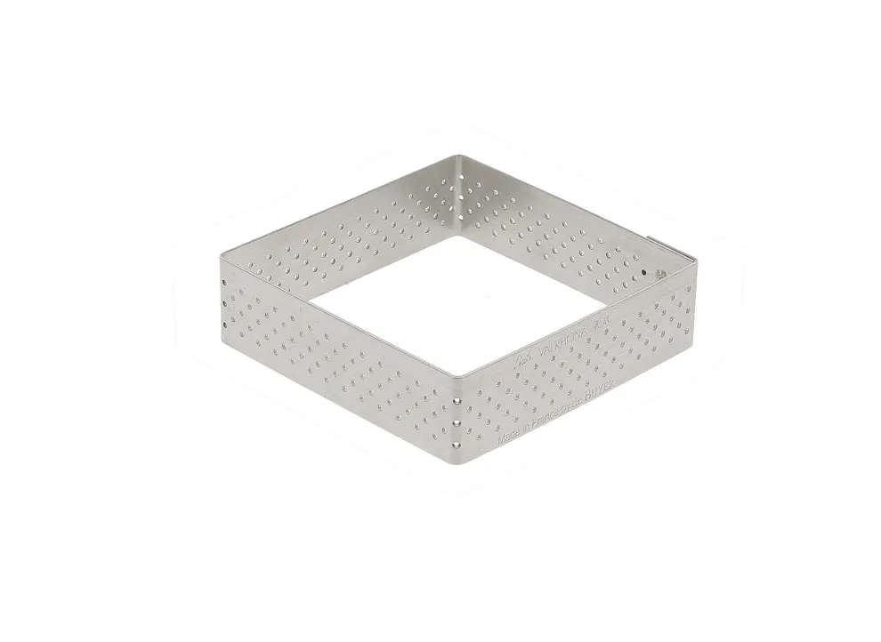 Cercle à tarte carré perforé en inox H. 2 cm - L. 7 cm