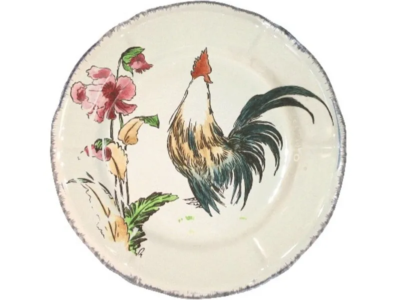 Assiette Dessert 23.2 cm Coq Combat GRANDS OISEAUX