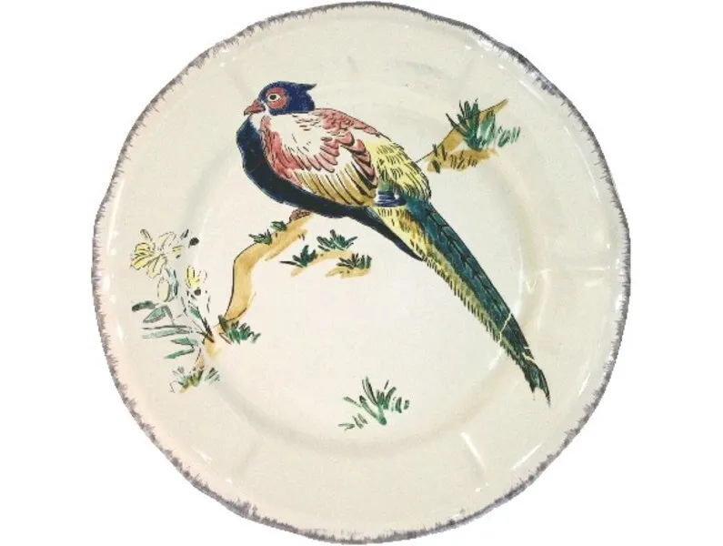 Assiette Dessert 23.2 cm Faisan Amherst GRANDS OISEAUX