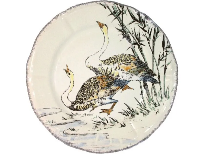 Assiette Dessert 23.2 cm Oies Cendrées GRANDS OISEAUX