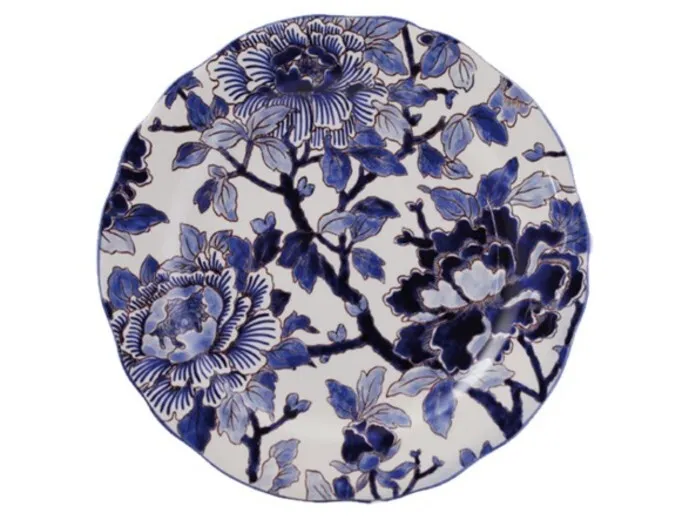 Assiette Dessert 22.4 cm Pivoines Bleues PIVOINES BLEUES