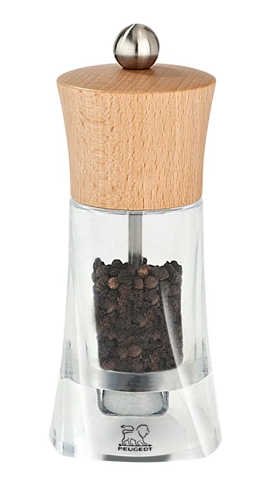 Moulin à Poivre Manuel 14 cm en Acrylique et Bois Naturel OLÉRON