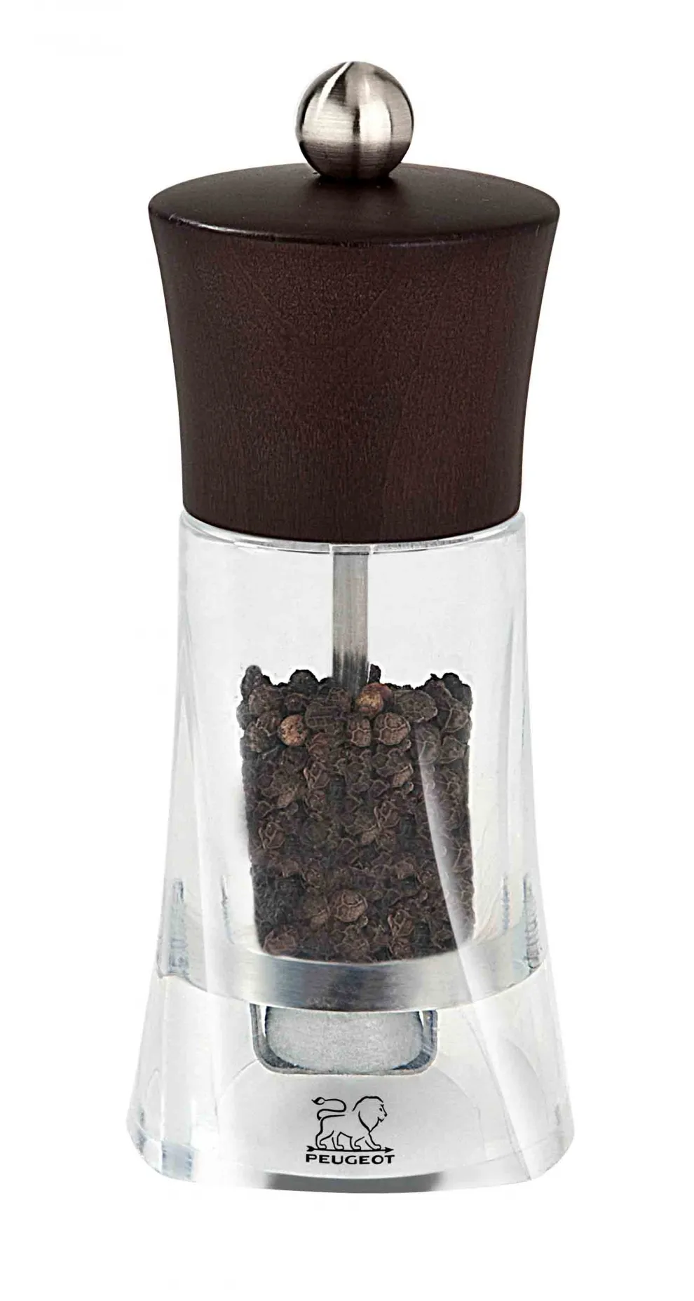 Moulin à Poivre Manuel 14 cm en Acrylique et Bois Chocolat OLÉRON