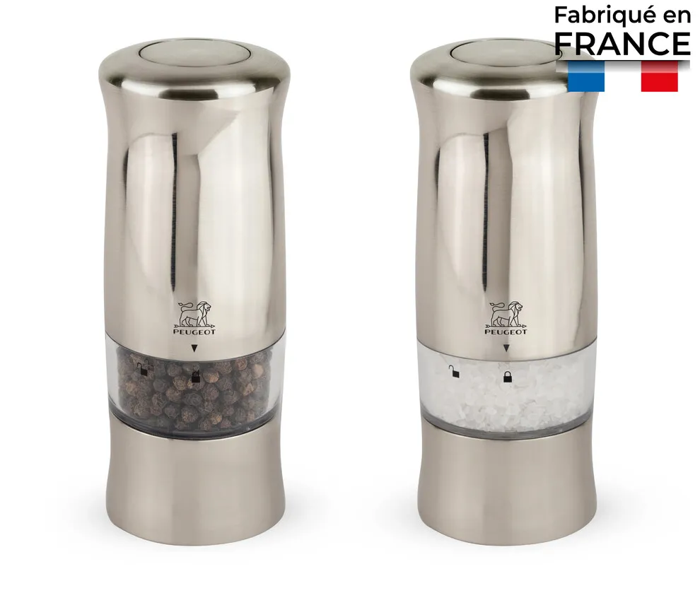 Moulins à sel et à poivre électriques Duo Zeli Chromé mat 14 cm