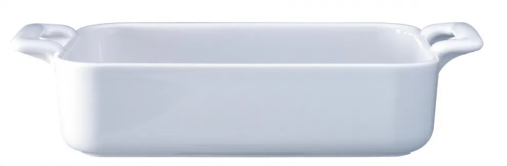 Plat rectangulaire en porcelaine blanche à poignées Belle Cuisine petit modèle 1