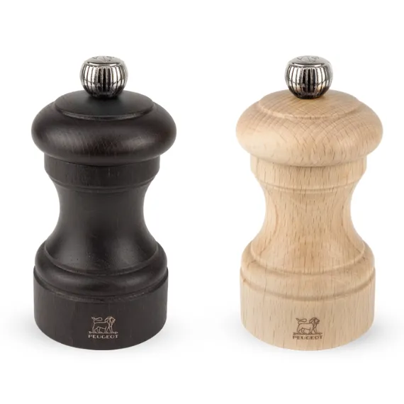 Set de 2 moulins à sel et à poivre manuels BISTRO Chocolat et Naturel