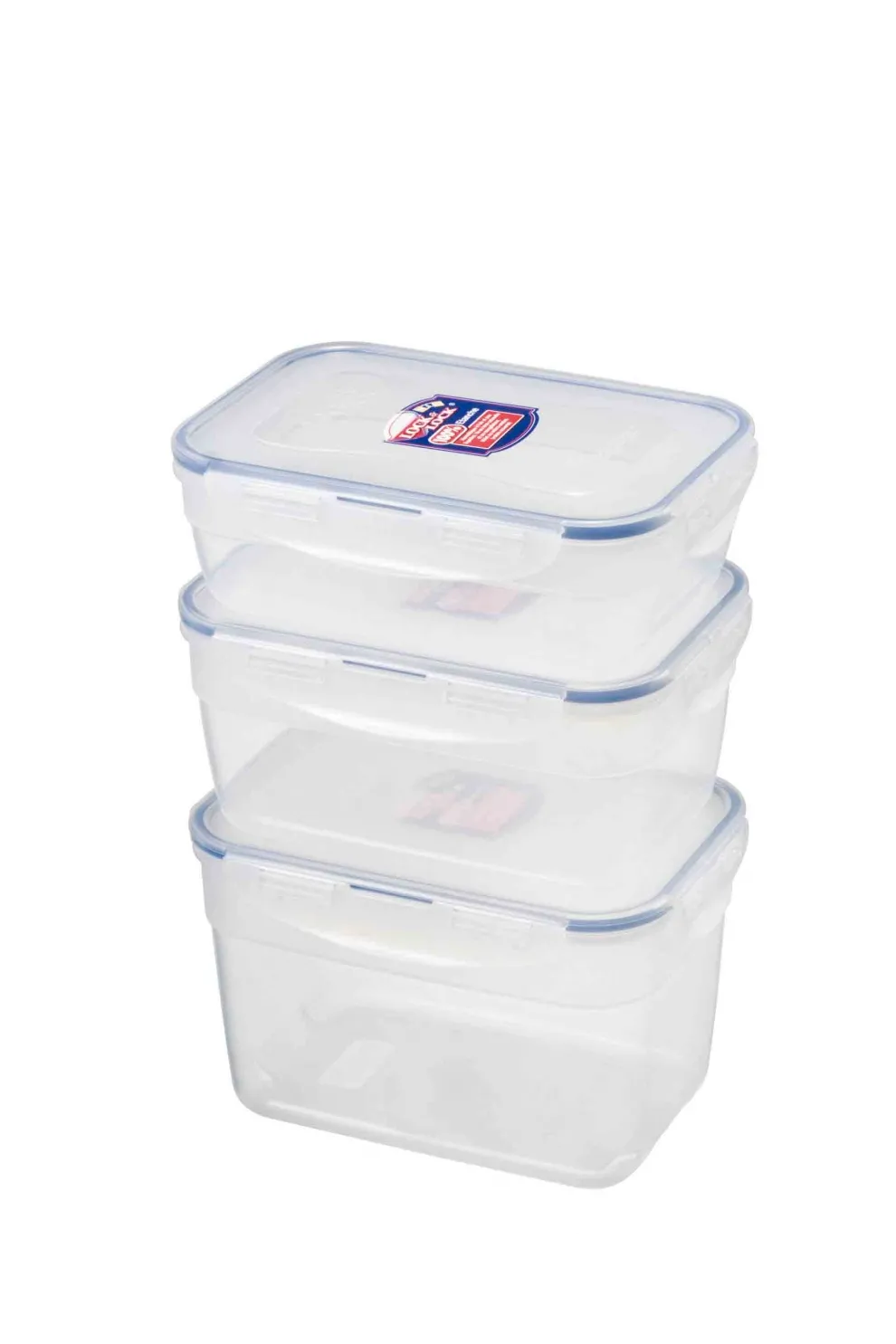 Set de 3 boites Lock & Lock rectangulaires empilables (1,2L/1,8L/2,4L) - HPL323S