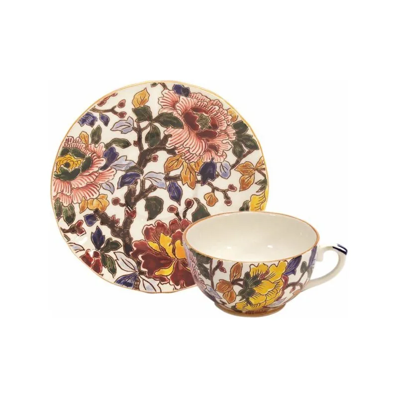 Tasse & soucoupe thé PIVOINES